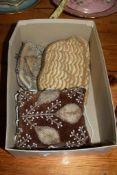 BOX CONTAINING THREE SMALL HANDBAGS WITH BEADED DECORATION