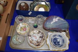 MASON’S IMARI STYLE BASIN AND JUG (JUG A/F), TOGETHER WITH BOX OF TRAYS ETC