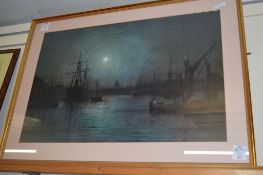 PRINT OF A HARBOUR SCENE