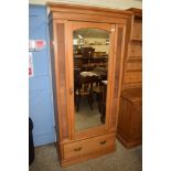 STRIPPED MIRROR DOOR WARDROBE, 96CM WIDE