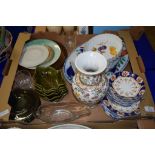 TRAY OF CERAMIC ITEMS INCLUDING TWO ROYAL WORCESTER FRUIT PATTERN DISHES