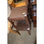 RETRO FOOT STOOL AND A STAINED PINE COFFEE TABLE