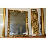 PRINT OF GEORGIAN LADIES IN WOODEN GILT FRAME AND A MIRROR