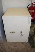 VINTAGE WHITE PAINTED CAST IRON SAFE BY WITHERS, 56CM WIDE