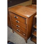 ART DECO OAK CHEST WITH FOUR DRAWERS, 68CM WIDE