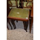 NEST OF THREE GLASS TOP REPRODUCTION TABLES, LARGEST 47CM WIDE