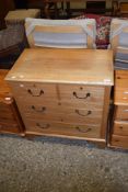 SATINWOOD SMALL STRIPPED FOUR DRAWER CHEST, 72CM WIDE