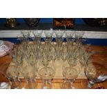 TRAY CONTAINING QUANTITY OF DECO STYLE WINE GLASSES