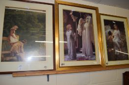 THREE PICTURES IN GILT FRAMES OF ANGELS