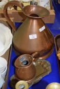 LARGE COPPER JUG AND FURTHER SMALLER EXAMPLE