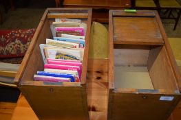 PAIR OF OAK TAMBOUR FRONT SMALL OFFICE CABINETS, 22CM WIDE