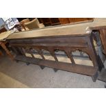 OAK CHURCH KNEELER/BOOKREST, 276CM LONG