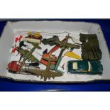 BOX CONTAINING MILITARY TOYS AND AIRCRAFT