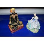 TWO ROYAL DOULTON FIGURINES, GISELLE HN2139 AND MENDICANT HN1365