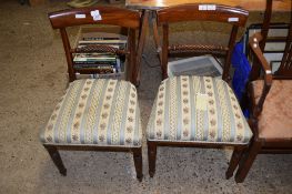 PAIR OF REGENCY PERIOD MAHOGANY BAR BACK DINING CHAIRS