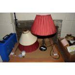 BOX CONTAINING TABLE LAMP AND SHADES