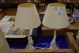 PAIR OF TABLE LAMPS WITH WHITE SHADES