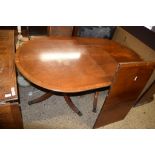 REPRODUCTION MAHOGANY TWIN PEDESTAL EXTENDING DINING TABLE, ONE LOOSE LEAF, 97CM WIDE