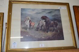 PRINT OF MOORLAND PONIES