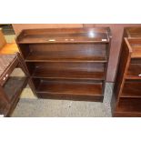 MAHOGANY FOUR SHELF BOOKCASE, 88CM WIDE