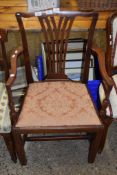 CHIPPENDALE STYLE MAHOGANY CARVER CHAIR