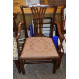 CHIPPENDALE STYLE MAHOGANY CARVER CHAIR