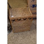 BASKET WORK LINEN BOX, 46CM WIDE