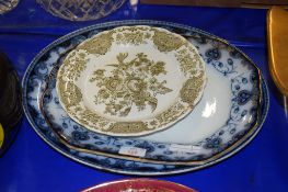 TWO LARGE SERVING DISHES AND FURTHER PLATE