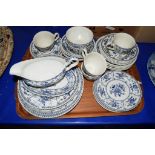 QUANTITY OF BLUE AND WHITE CHINA IN THE INDIES PATTERN BY JOHNSON BROS