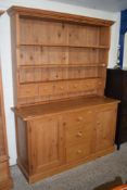 GOOD QUALITY LARGE MODERN PINE DRESSER, 160CM WIDE