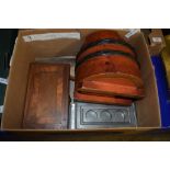 QUANTITY OF WOODEN BOXES AND METAL ASHTRAY