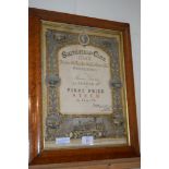 SMITHFIELD CLUB FIRST PRIZE STEER 1865 IN MAPLE FRAME