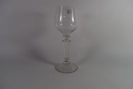 Large wine glass on domed foot with air twist