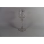 Large wine glass on domed foot with air twist