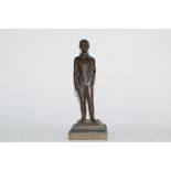 Small bronzed statue of H M Stanley, the explorer, 22cm high