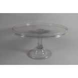 Good quality large glass tazza or syllabub stand, late 18th century, the wide flat top raised on a