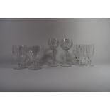 Group of cut glass including a set of six Waterford goblets and other wine glasses (14)
