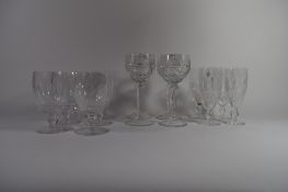 Group of cut glass including a set of six Waterford goblets and other wine glasses (14)