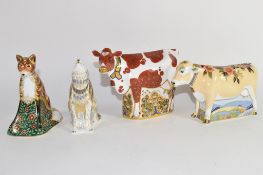 Collection of Royal Crown Derby models, one Daisy Cow, further model of a cow "Lily", a vixen and