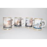 Group of four Nelson commemorative mugs produced by Royal Doulton in a limited edition of 2500,