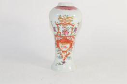 Lowestoft porcelain Chinese export style vase of bulbous form, 18cm high