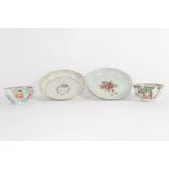 Group of Chinese ceramics including two tea bowls and two saucers (4)
