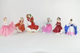 Group of boxed Royal Doulton figures from the Petite range, including Top of the Hill, Elaine,