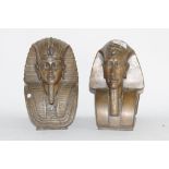 Pair of Egyptian composition head bronzed effect bookends