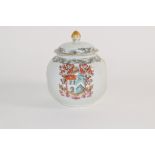 18th century Chinese export tea pot with coat of arms, handle and spout lacking