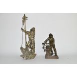 Two metal figures of sailors, largest 28cm high (2)