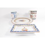 Group of porcelain wares including an 18th century Chinese export mug (a/f), three pieces of