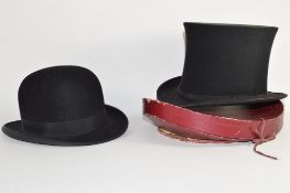 Dunn & Co bowler hat and a further "Extra Quality" top hat (2)