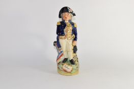 Staffordshire Toby jug modelled as Nelson, 31cm high