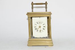 Early 20th century brass carriage clock (a/f), case height approx 16cm